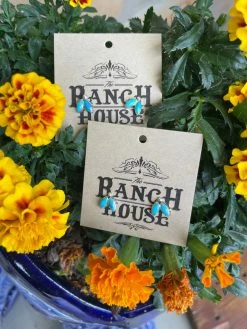 Tiny Petal Turquoise Earrings