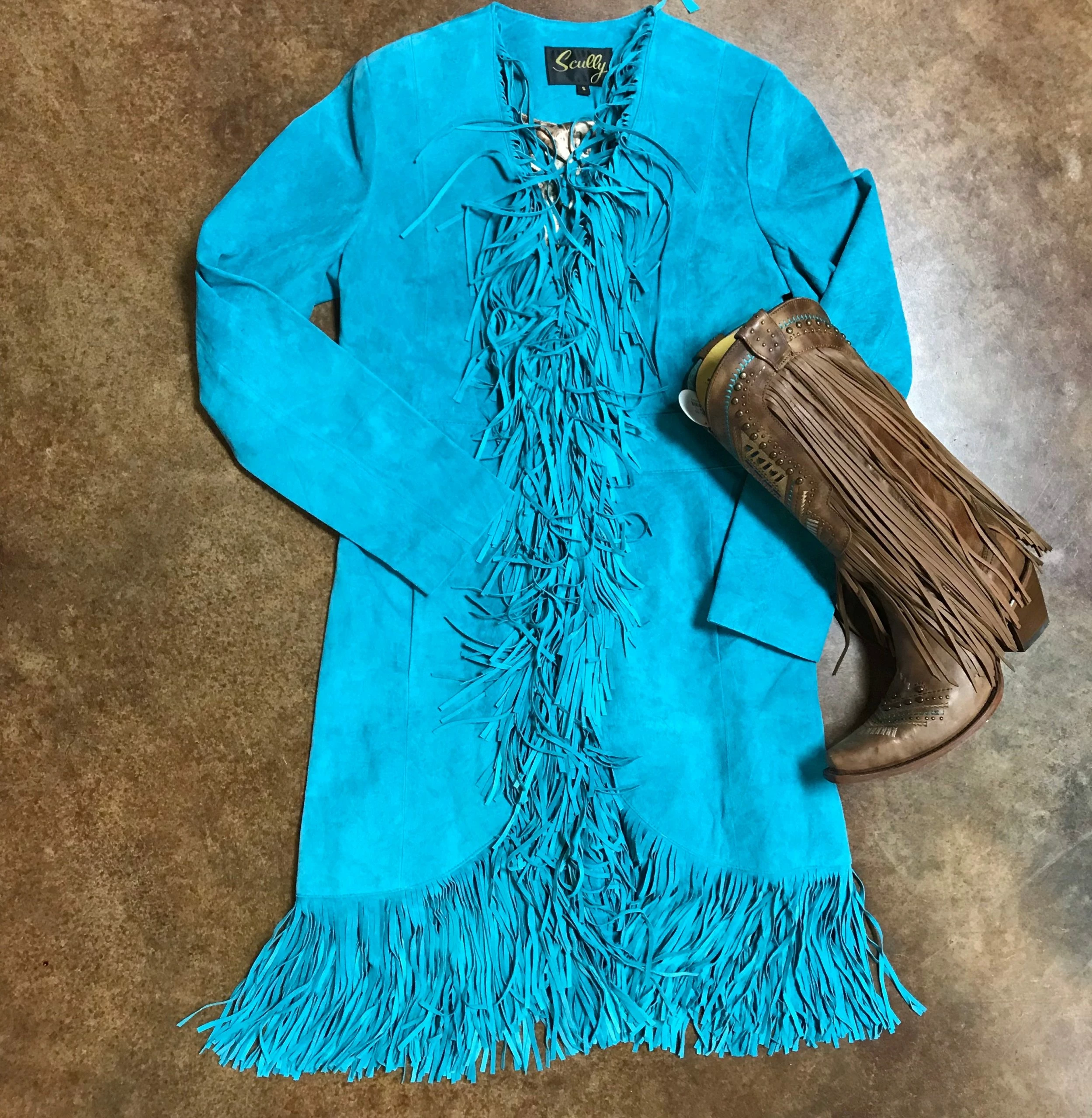 Scully Suede Fringe Knee Coat 4 Scully Suede Fringe Knee Coat - Image 2