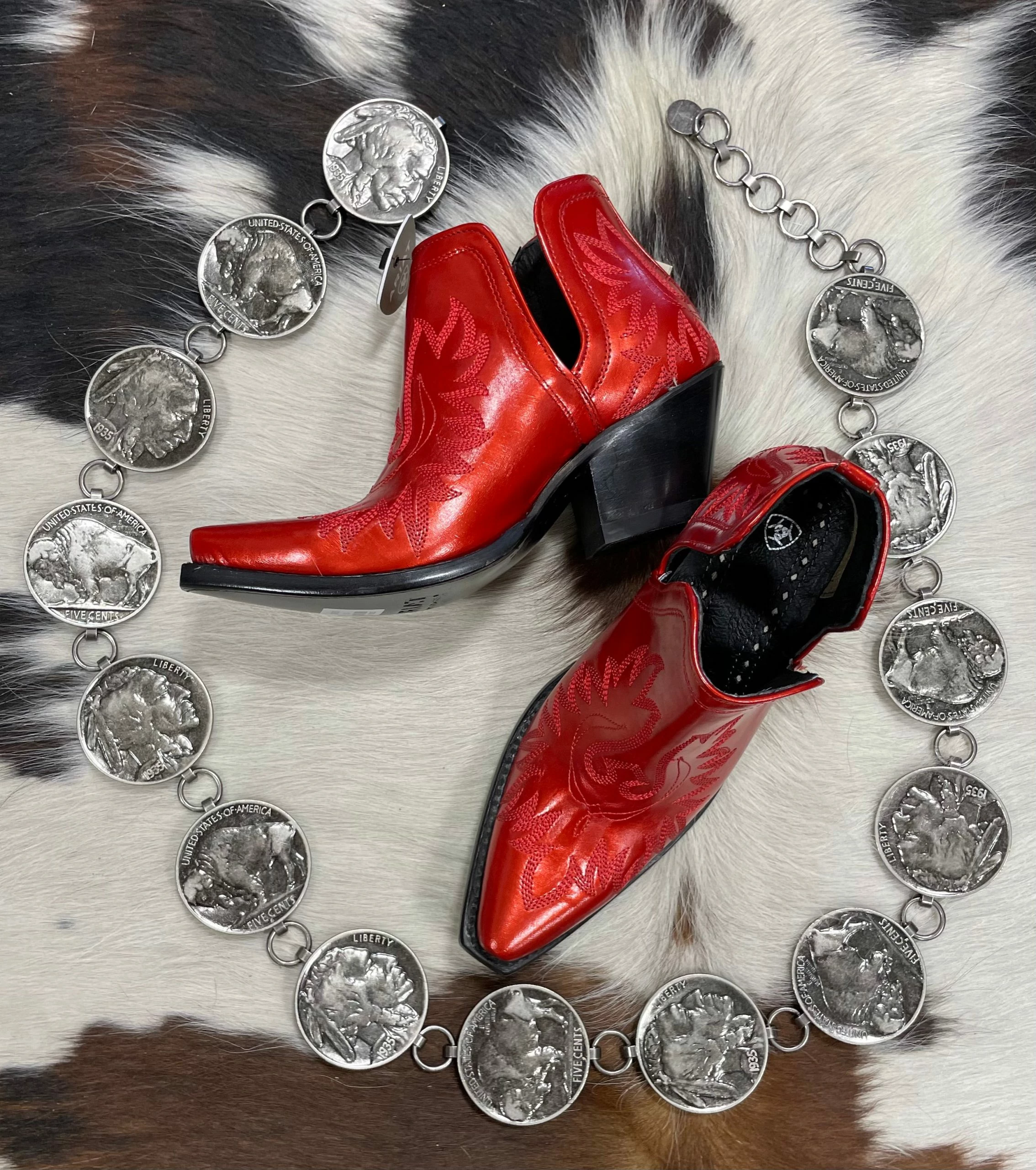 Queen Of Hearts Red Ankle Booties 4 Queen Of Hearts Red Ankle Booties - Image 2