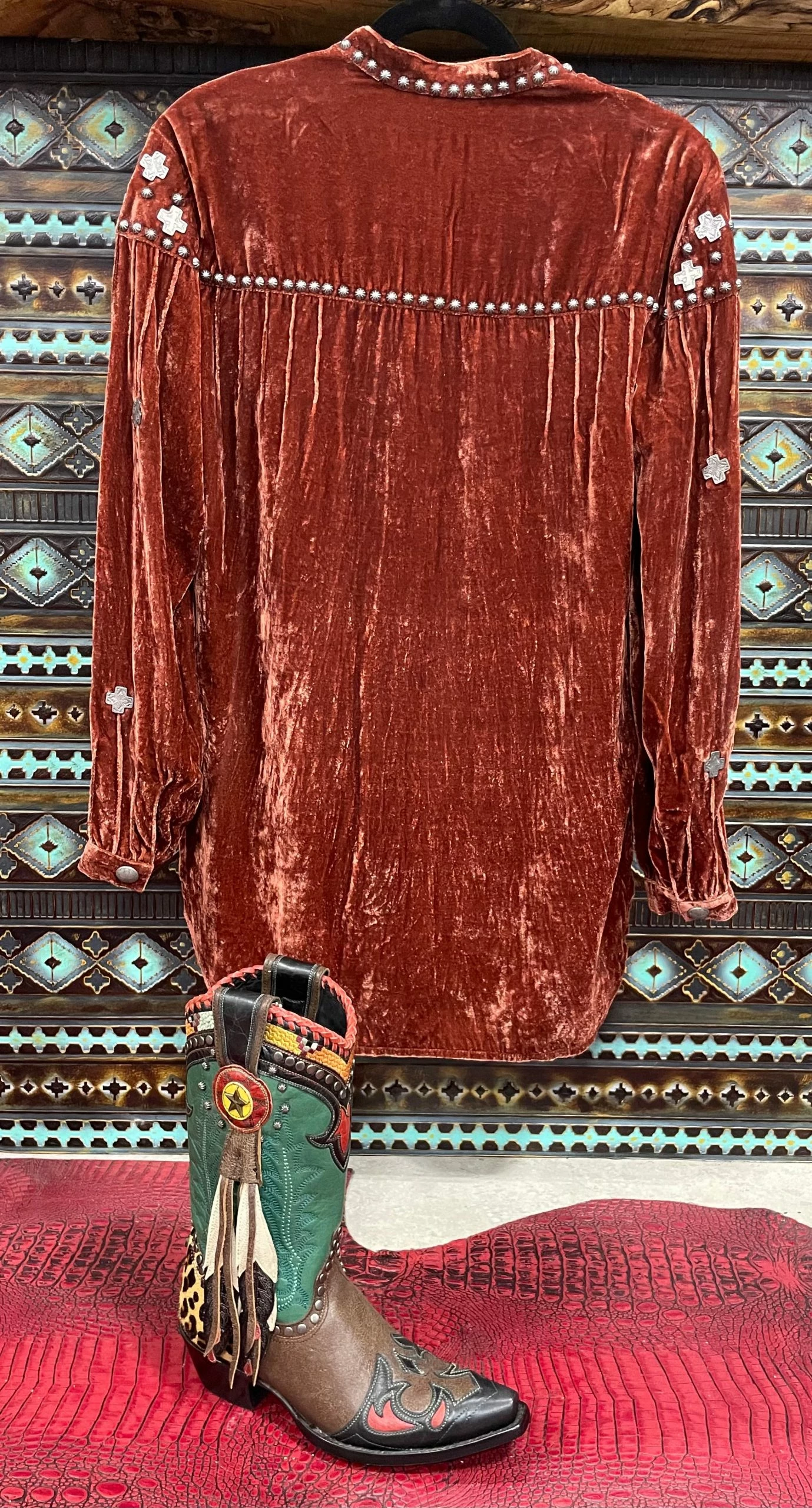 Rustic Cross Velvet Shirt By Double D 5 Rustic Cross Velvet Shirt By Double D - Image 3