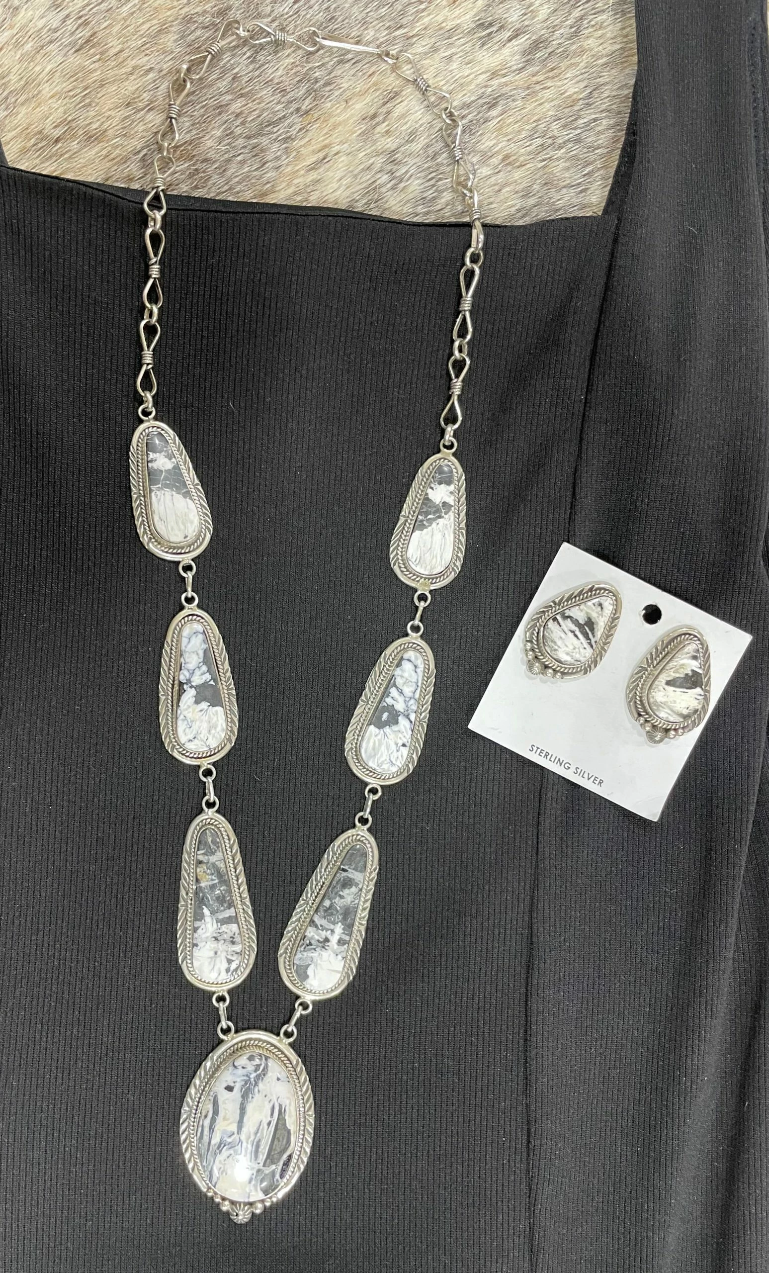 White Buffalo Turquoise Set 3 White Buffalo Turquoise Set