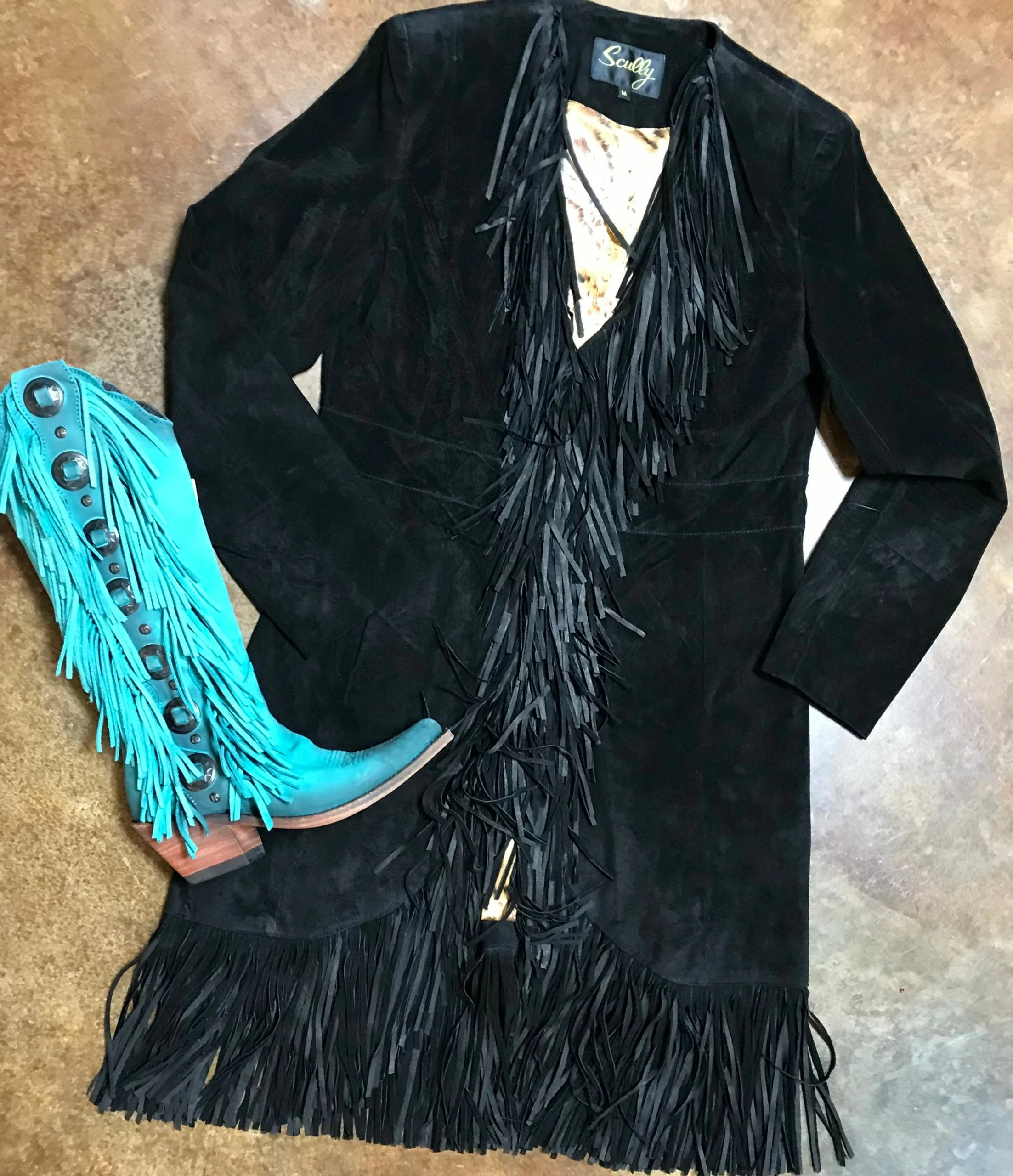 Scully Suede Fringe Knee Coat 5 Scully Suede Fringe Knee Coat - Image 3