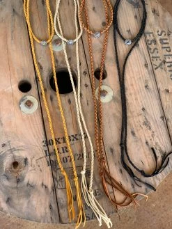 Deerskin Concho Wrap Necklace -shopranchhouse shop IMG 8417