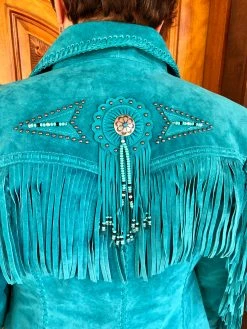 Scully Turquoise Leather Jacket With Fringe And Beading -shopranchhouse shop IMG 8924