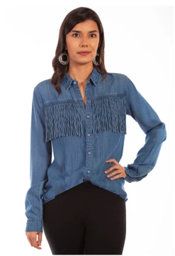 Scully Fringe Denim Top