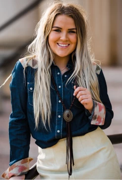 Deerskin Braided Concho Necklace -shopranchhouse shop Screen Shot 2019 10 29 at 1.56.20 PM