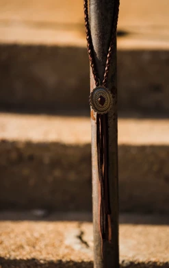 Deerskin Braided Concho Necklace -shopranchhouse shop Screen Shot 2019 10 29 at 1.56.32 PM